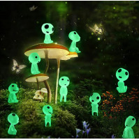 Decor figurines of Forest Spirits Kodama from the anime Princess Mononoke, glowing in the dark