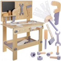 Kids, Toy, Wooden Workbench, Workshop with Tools, for Fine Motor Skills, Role Play