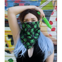Quality 100% cotton bandana with a pattern of marijuana for real rastamans