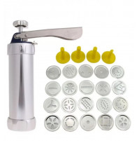 Pastry syringe press, gun extruder with 13 nozzles for cream, dough, cookie baking, baking decoration