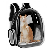 Pārnēsāšanas soma kaķiem, suņiem un grauzējiem, caurspīdīga mugursoma ar ventilāciju ceļošanai ar dzīvniekiem ar velosipēdu, motociklu