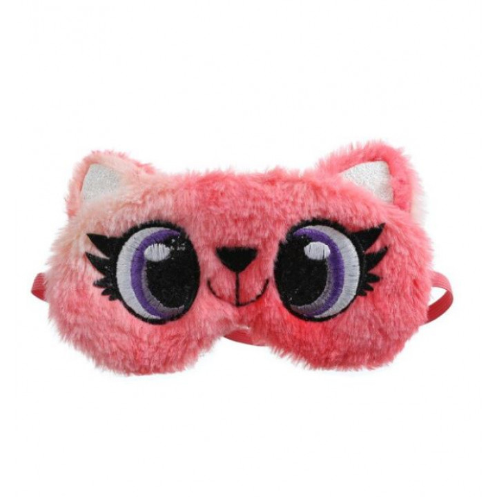 Mīksta plīša gulēšanas acu maska, mīļa panda, rozā trusis, kaķītis vai vienradzis