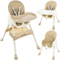 Ergonomic, washable, comfortable high chair for feeding children with additional seat belts and a table