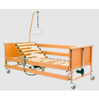 RENT. Automatic medical electrically adjustable functional hospital bed with trapeze, anti-decubitus mattress for bedside patients