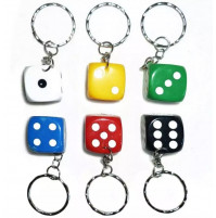 Keychain dice cube - a gift for a board game lover