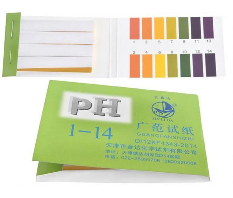 Комплект лакмусовых индикаторных бумажек тестеров pH, 80 шт, для определения кислотности жидкостей, почвы