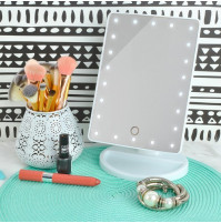 Adjustable makeup mirror with bright LED lighting, for beauty salons, makeup artists, make-up artists