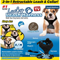 Шлейка - поводок для собак Lucky Leash Harness со встроенным поводком