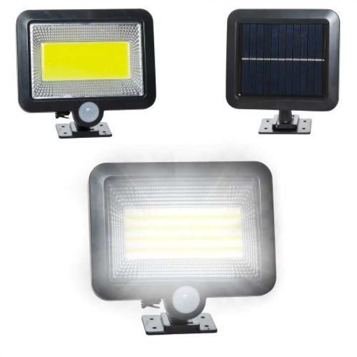 Waterproof outdoor spotlight lamp with solar battery, PIR motion sensor, 100 LED Solar PIR Lamp
