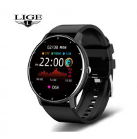 Lige Unisex Waterproof Bluetooth Smart Watch with Touch Screen, Heart Rate Monitor, Oximeter, Weather Forecast and Pressure Meter