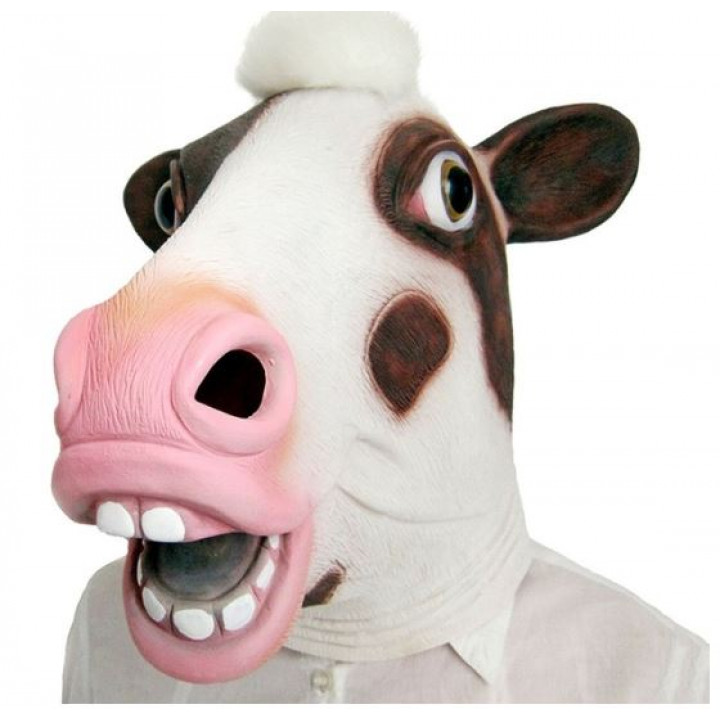 Latex party mask, cow, squirrel, monkey, cock, panda, donkey, reptiloid