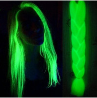 Luminous light reflecting kanekalon braid, glowing in the dark hair