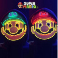 Светящаяся LED El Wire маска братьев сантехников - Марио или Луиджи из игры Super Mario