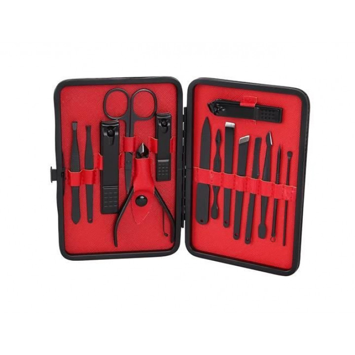 Manicure Pedicure Set Nail Clippers Professional Grooming Kit, Nail Tools with Luxurious Travel Case Pushers and Tidy 16 pcs