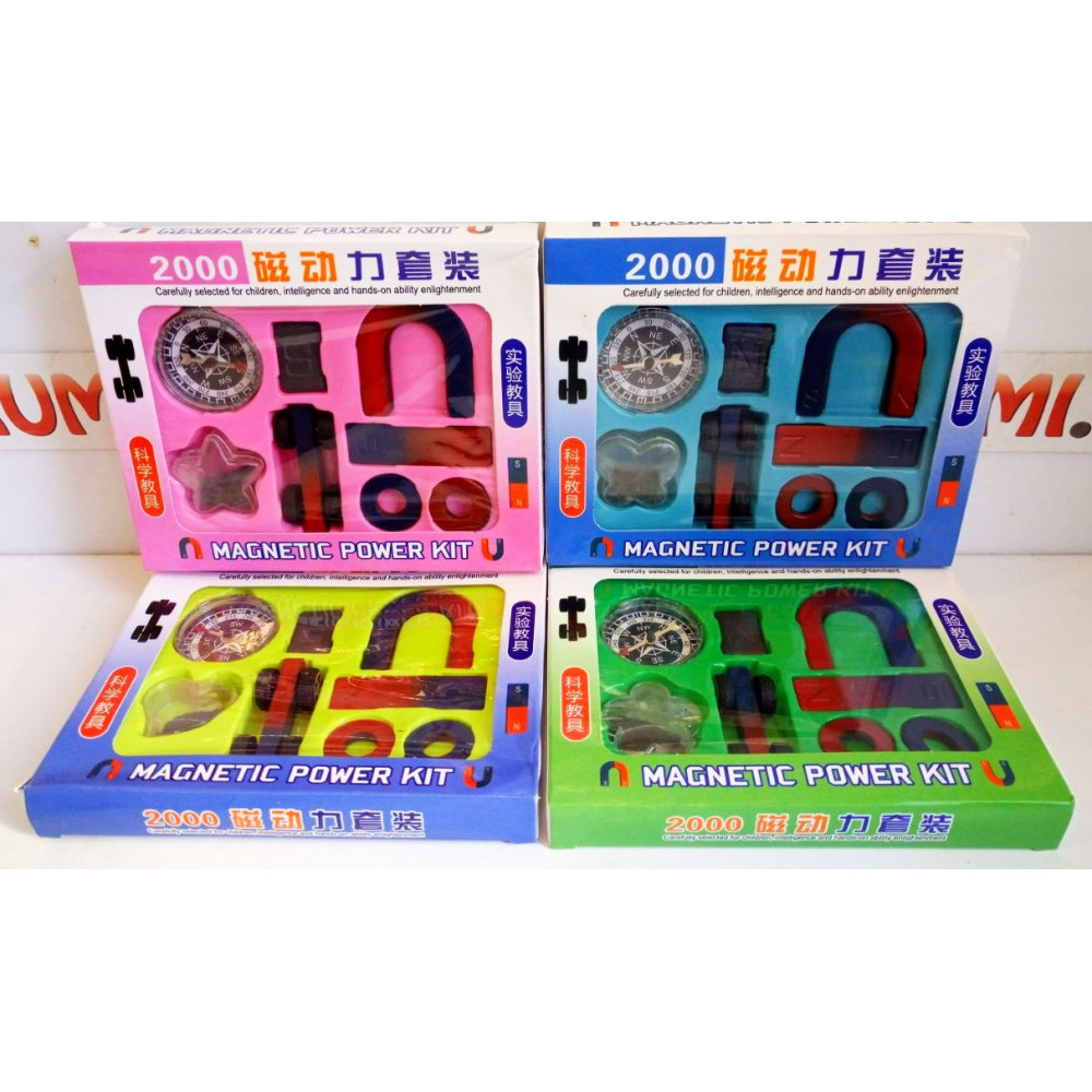 Educational kit - magnets with a compass for experiments, studying physics