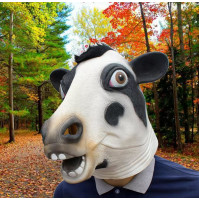 Full Face Realistic Latex Rhinoceros, Raccoon, Squirrel, Rooster, Cow Mask for Kids and Adults