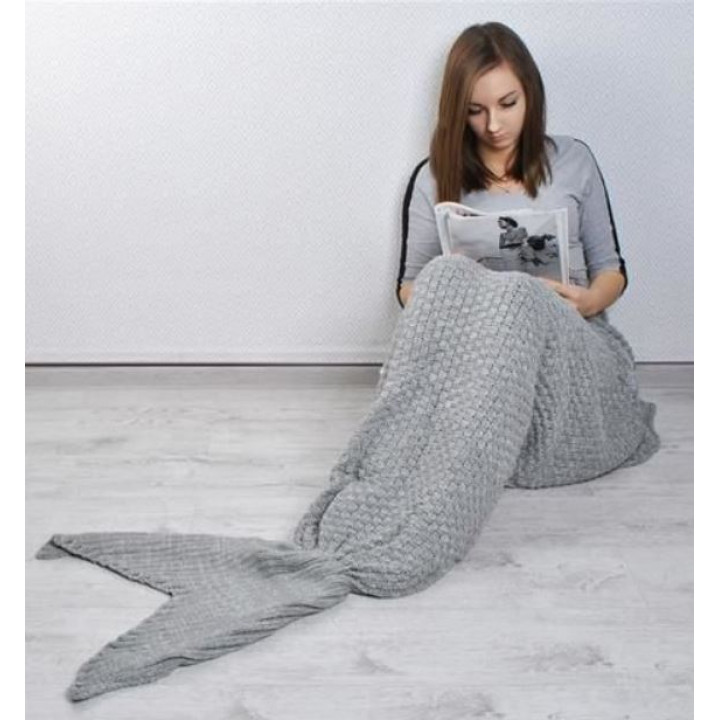 Warm XXL Mermaid Tail Wool Blanket, Cool Gift for Mom, Girlfriend, Grandmother, Daughter, Girl