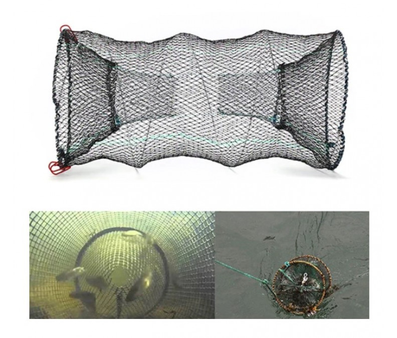Fishing net, folding mesh trap for catching fish, crabs, crayfish