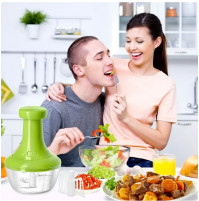 Mechanical mini chopper, grater, slicer, and vegetable cutter for fruits, vegetables, cheese, nuts, onions, garlic Miny Speedy Chopper