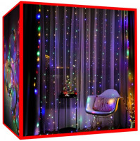 LED curtain, colored garland with microdiodes, 300 diodes, USB