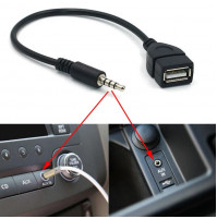 USB AUX переходник, адаптер mini jack 3.5 mm для подключения флешки в аудиогнездо