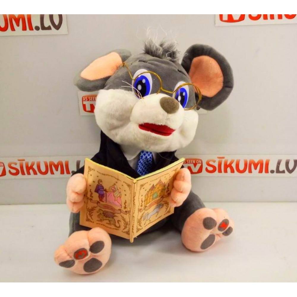 Мягкая интерактивная плюшевая игрушка для детей, подарок ребенку — Мышь Сказочник, 4 сказки в памяти