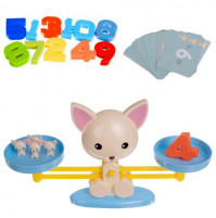 Bērnu attīstoša interaktīva matemātiska montessori rotaļlieta - Svari Kaķītis - mācies skaitīt ar aritmētikas kārtiņām, cipariem