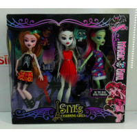 Bērnu rotaļlieta, neparasta Monster High Girl lelle ar aksesuāriem, kustināmām rokām, kājām