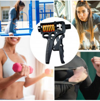 Powerful adjustable spring expander up to 165 kg for training grip, fingers, wrists, rehabilitation after injury