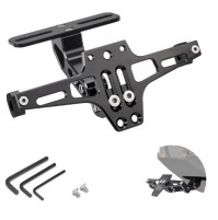 Compact license plate mount, frame for motorcycle, moped, chopper, scooter