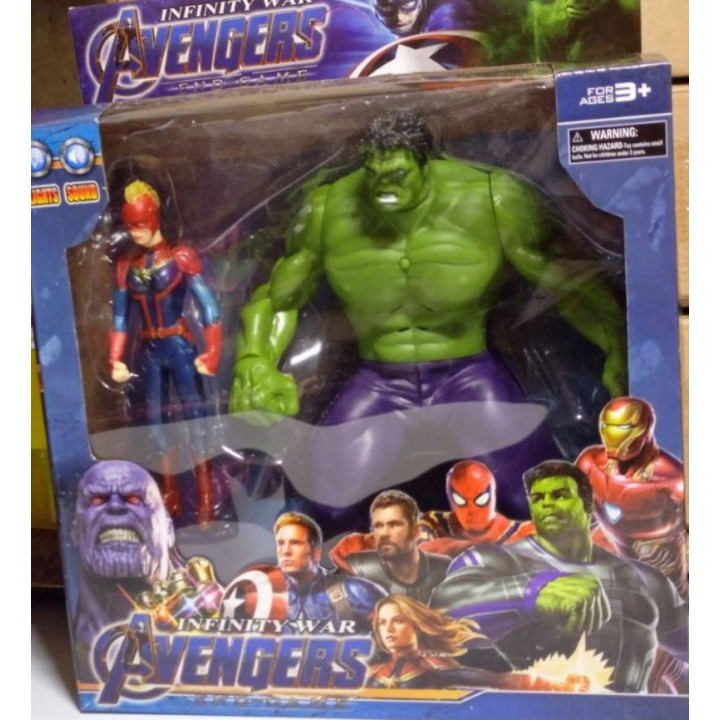 Marvel Avengers Collectible Figures - Thanos, Thor, Iron Man, Black Panther, Captain America, Captain Marvel, Hulk