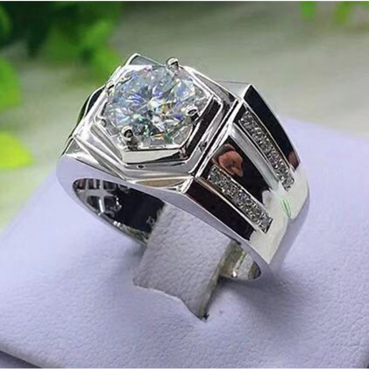 Stylish mens ring with silver plated - . Gift Ideas