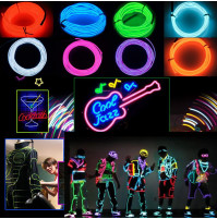 Luminous neon ribbon El Wire cord, for costumes, car interior lighting, home decoration, 2 m