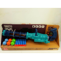Детская игрушка настоящий Nerf Миниган, пулемёт с мягкими пулями и шариками
