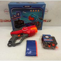 Childrens toy safe Nerf gun, blaster with soft bullets, and target