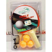 Table tennis set, ping pong, two rackets, net attachments, three balls
