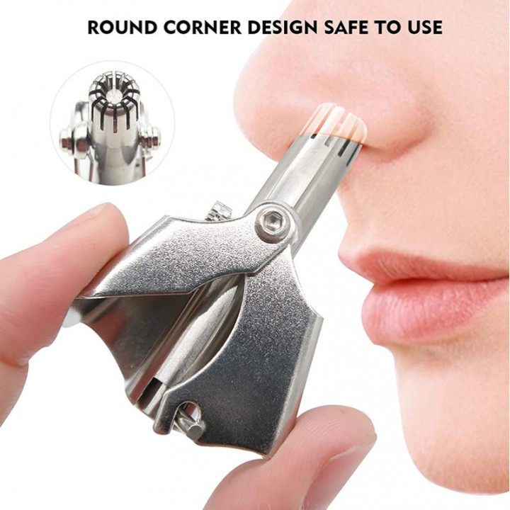 Convenient manual mechanical trimmer for nose and ear hair care - the perfect gift for a man