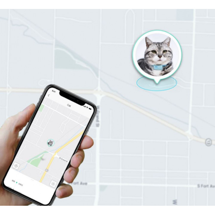 Bluetooth Smart Waterproof Pet Locator Positioning Collar GPS Tracker with App Tracking Pet - Nut