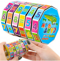 Childrens interactive educational toy math cylinder for developing arithmetic skills, addition, subtraction, multiplication, division