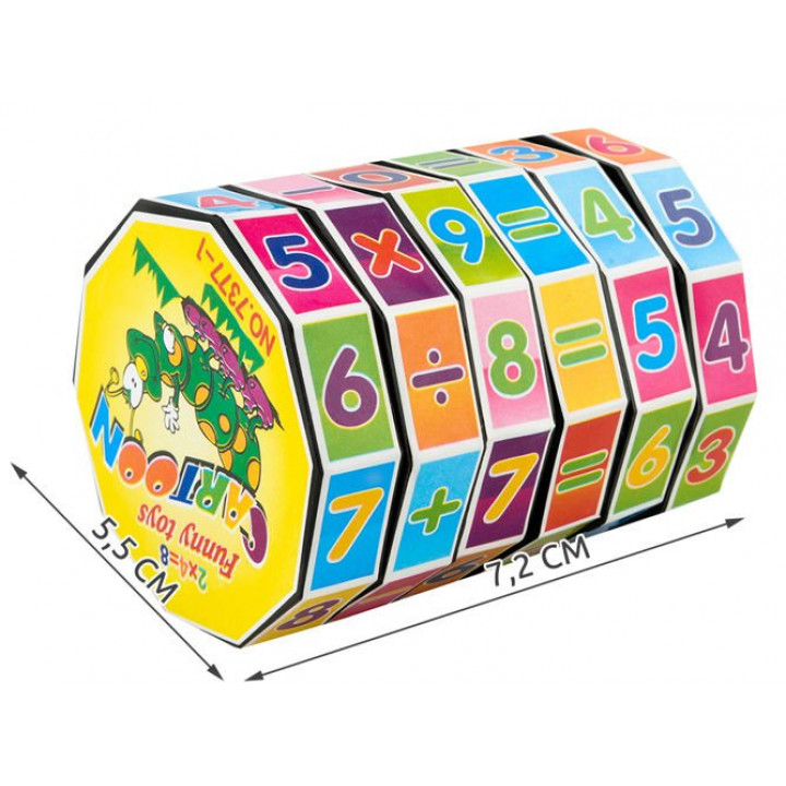 Childrens interactive educational toy math cylinder for developing arithmetic skills, addition, subtraction, multiplication, division