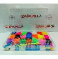 Huge set for weaving friendship bracelets from rubber bands, with machine and accessories Loom Bands, 21 colors