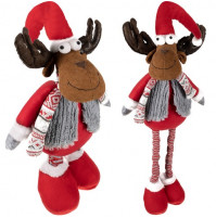 Ziemassvētku Jaungada dekors, Ziemassvētku vecīša ziemeļbriedis ar teleskopiskām izvelkamām kājām, 88 cm