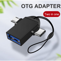Universal keychain adapter, 3 in 1 card reader - Android, USB, Type C, OTG adapter
