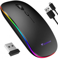 Ultra-thin, wireless, ergonomic, gaming mouse with backlight and built-in battery