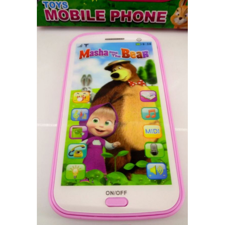 Rotaļu planšetdators - Interaktīvais bērnu mobilais telefons  - Maša, no multfilmas „Maša un Lācis”, atkārto teiktās frāzes