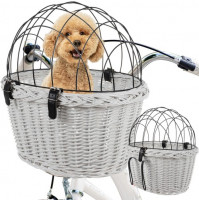 Bicycle wicker basket for safe transportation of animals, dogs, cats