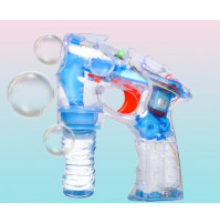 Childrens interactive LED gun with light for soap bubbles, bubbles included