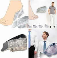 Adjustable silicone insoles, instep supports to reduce the load on the foot and to raise the height Plantilla Discreta