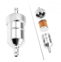 High-quality fuel filter for a motorcycle, moped, scooter, collapsible titanium or transparent plastic 90°