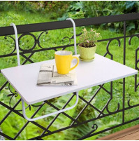 Hang - up ergonomic adjustable computer table on the balcony, windowsill - for laptop, screen, flowers, lunch
